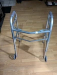Medline 2 Button Folding Walker W/ Wheels. Fixed Price $29.99.