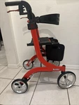 Drive Medical RTL10261RD Foldable Rollator Walker Seat Adjustable, Red. Fixed Price $200.00.