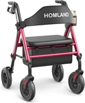 Homland Foldable Rollator Walkers With Seat For Seniors, 8'' Big Wheels, 350 Lb.. Fixed Price $95.00.