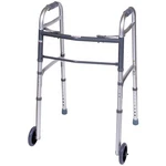 Carex Health Brands Gray Folding Walker W/wheels Aluminum 37"H. Fixed Price $79.96.