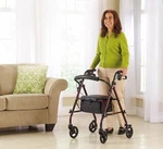 Medline Steel Rollator Walker 6 Wheels Burgundy, 350 Lb. Weight Capacity. Fixed Price $30.00.