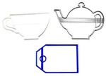 Tea Time Cup Pot Hanging Name Tag Aromatic Beverage Cured Cookie Cutter PR1178. Fixed Price $11.99.