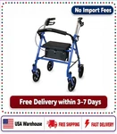 Mckesson Wheel Folding Rollator Blue Each 146-10257BL-1, 300 Lbs New. Fixed Price $59.99.