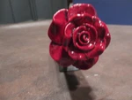 MW.A399: Vintage Alluring Red Rose On Ash Wood Shaft Walking Stick Cane. Fixed Price $24.95.