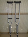 Medline MDS80535HW Aluminum Push Button Crutches For Adults - 300 Lbs Capacity. Fixed Price $13.00.