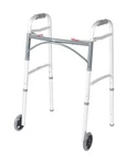 Drive Medical Preservetech Deluxe Two Button Folding Walker 5"WHEELS Damaged Box. Fixed Price $35.88.