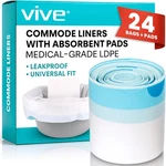 Vive Commode Liners With Absorbent Pads - Portable Toilet Bedside Chair Replacem. Fixed Price $27.78.
