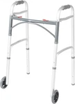 Drive Medical Two-button Folding Walker W/ Wheels Desk Arms Dual Push 5IN Silver. Fixed Price $29.99.