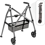 Walker Folding Mobility Aid Ez Fold-n Go Wheels Basket Black Lightweight Stander. Fixed Price $208.36.