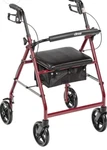 Drive Medical 7.5 " Wheels Rollator With Fold Removable Back Support Red. Fixed Price $60.00.