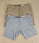 Set Of 2 Bruno Men's Lonen Chino Bermuda Shorts Size 38 Classic Tan And Blue. Fixed Price $15.99.