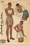 Simplicity 1504 Men's Shorts, Vintage Underwear Styles 34" Waist Complete. Fixed Price $24.95.
