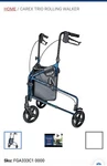 Carex Trio 3-WHEEL Rollator Walker Foldable, Lightweight, Blue. Fixed Price $65.00.
