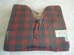 Hermell Coccyx Cushion Red/navy Plaid Poly Cotton Cover Masonite Insert 16X18X2". Fixed Price $24.99.