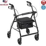 Foldable Rollator Walker W/ Padded Seat Storage Lightweight Adjustable Handles. Fixed Price $105.17.