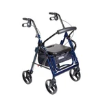 Rollator Duet Dual Function Transport Wheelchair Rolling Walker Assist Blue. Fixed Price $204.24.