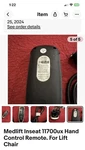 Medlift Inseat 11700UX Hand Control Remote. For Chair. Fixed Price $75.00.