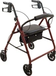 Probasics 4-WHEEL Rolling Walker With Seat & Storage Durable Burgundy Design. Fixed Price $114.99.