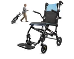 Protraverse Folding Transport Wheelchair Lightweight Adult Travel Blue Open Box. Fixed Price $80.99.