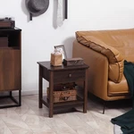 21" End Side Sofa Storage Living Room Table W/ Drawer & Bottom Shelf, Dark Brown. Fixed Price $36.99.