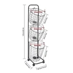 3 Tier Rolling Laundry Hamper With Removable Wire Basket & 4 Universal Wheels. Fixed Price $63.58.
