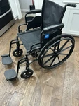 Medline Foldable Wheelchair 18 Seat Black 300 Lb Weight Capacity. Fixed Price $150.00.
