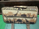 Folding Rolling Tote African Animal Safari Print Tapestry Material Wheels. Fixed Price $19.99.