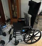 Medline Recliner Wheelchair Black Adjustable Footrests Reclining Backrest. Fixed Price $299.00.