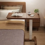 Solid Wood Overbed Bedside With Wheels, Adjustable Medical Tilt Top Hospit. Fixed Price $413.99.