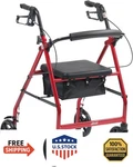 Drive Medical Aluminum Rollator Fold And Removable Back Support, Padded Seat. Fixed Price $130.40.