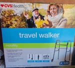 Cvs Health Deluxe Portable Folding Travel Walker, Black, New Box!. Fixed Price $39.99.