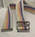 Sammons Preston Gait Belt With Buckle 60 Inch Striped Medical Safety Pastel. Fixed Price $11.20.