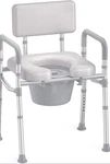Homland Bedside Commode Chair Adjustable Padded Seat Open Box Complete. Fixed Price $63.00.