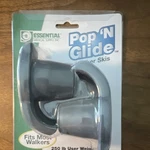 Essential Pop 'n Gray Ski Glides For Walker, Fits Most. Fixed Price $8.95.
