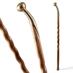 Brazos Twisted Oak Wood Cane With Brass Hame Top Handle, Brown, 37 Inch. Fixed Price $48.45.