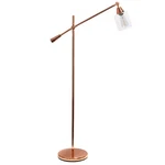 Elegant Designs LF1030-RGD Pivot Arm Glass Shade Floor Lamp, Rose Gold. Fixed Price $123.43.