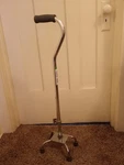 Essential Medical Supply Small Quad Base Silver Cane. Fixed Price $28.00.