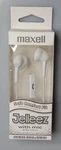 Maxell 199728 Jelleez Soft Comfort Fit Noise Isolating Ear Buds With Mic, White. Fixed Price $9.95.