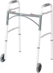 Drive Medical Two-button Folding Walker W/ Wheels Desk Arms Dual Push 5IN Silver. Fixed Price $25.80.