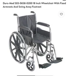 Dmi 503-0658-0200 WHEELCHAIR,250 LB,18 In Seat Duro Med. Fixed Price $150.00.